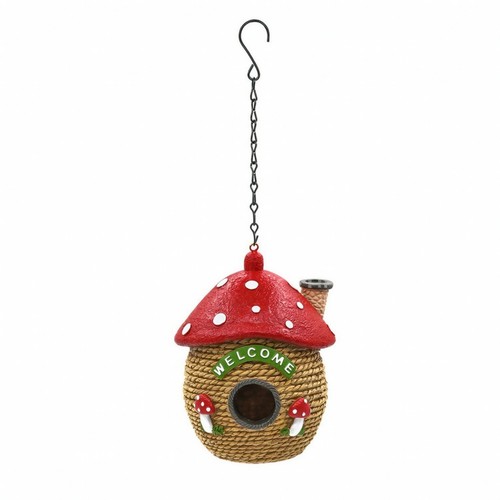 Hanging toadstool birdhouse - hanging,