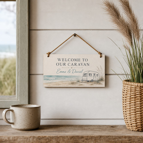 Personalised caravan hanging - personalised,