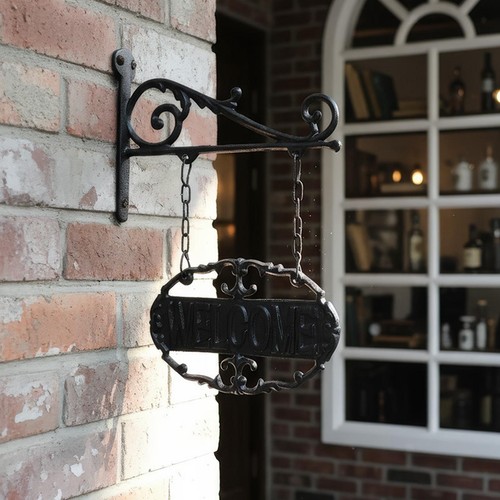 Iron welcome plaque wall - iron,