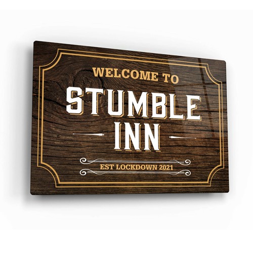 Personalised welcome bar sign - welcome,