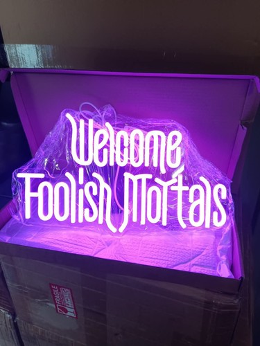 Purple neon welcome - purple,