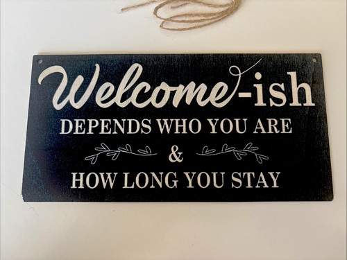 Welcome wooden hanging sign - welcome,