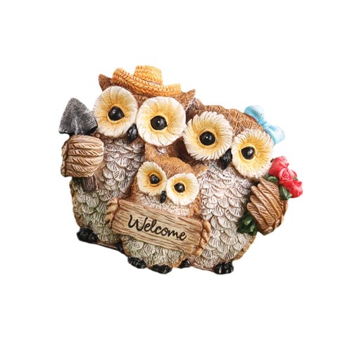 Garden owl sculpture tabletop - sculpture,