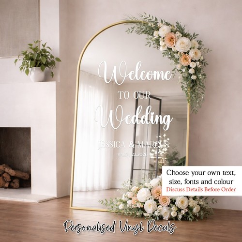 Mirror welcome sign sticker - mirror,