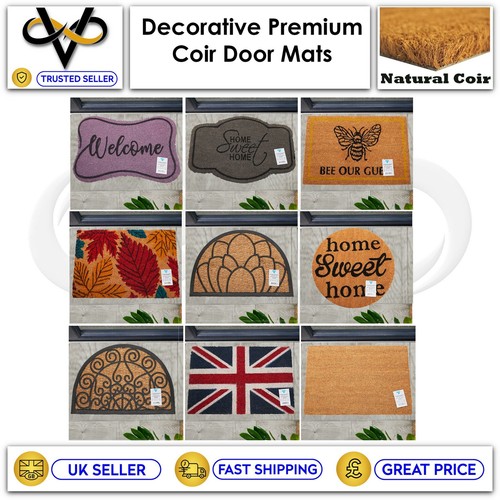Coir door mat welcome modern - coir,
