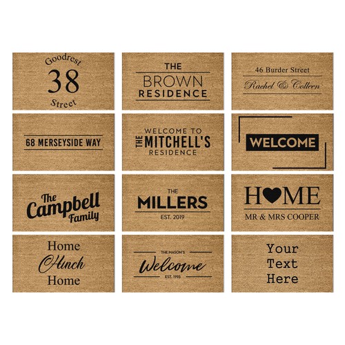 Personalised welcome coir door - personalised,