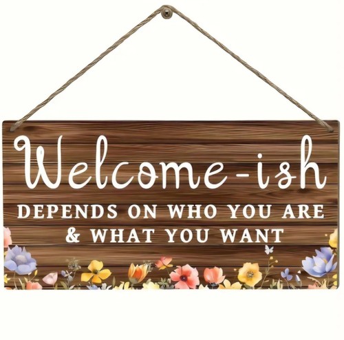 Funny wooden sign - funny, welcome