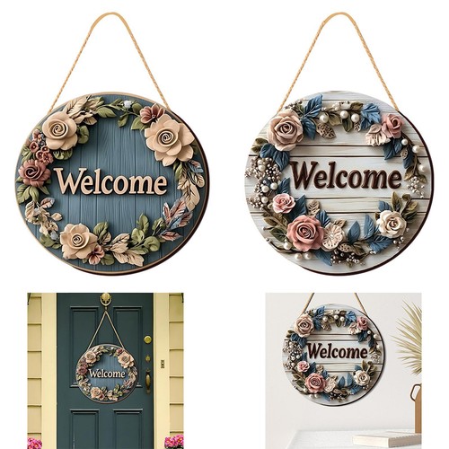 Floral welcome signs door - 2x,