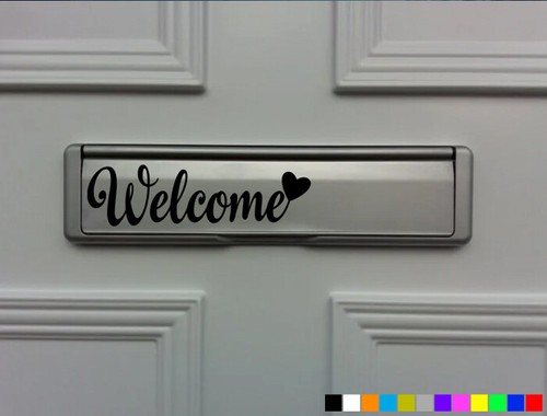 Welcome door letter box vinyl - door,