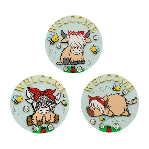 Highland cow wooden - wooden, sign