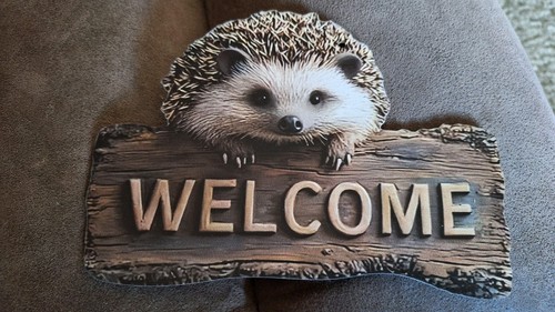 Welcome hedgehog sign brand - sign,