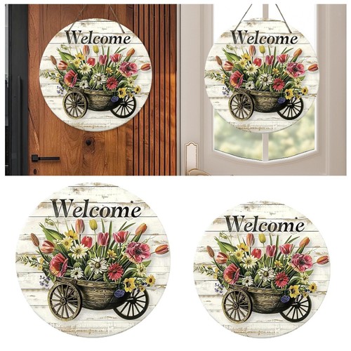 Flower welcome door sign - welcome,