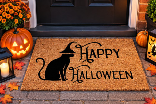 Halloween spooky welcome coir - spooky,