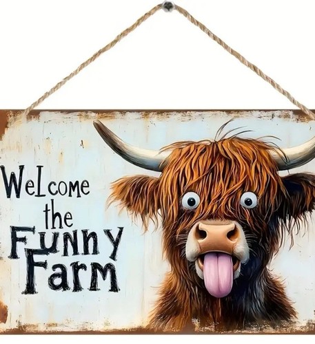 Highland cow vintage - highland, wooden