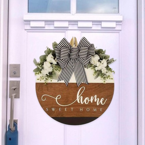 Front door welcome - sign, porch