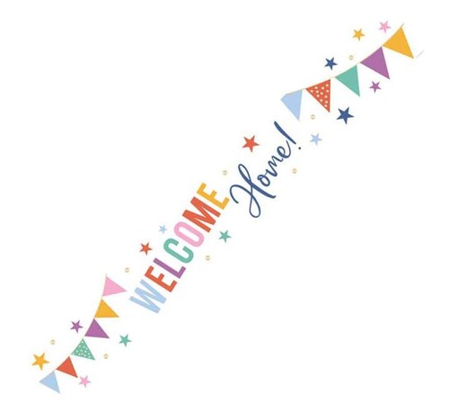 Welcome home banner foil 9ft - banner,