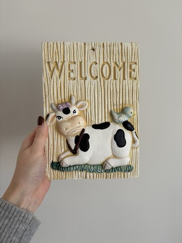 Cow bird welcome wall - &,