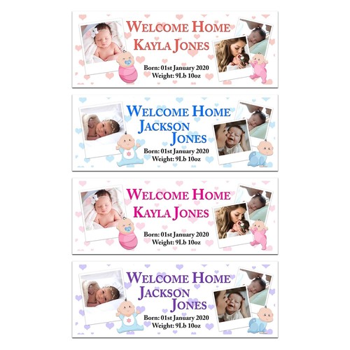 Welcome home baby banners - home,